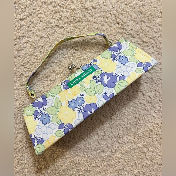Laura Ashley Handbags - Laura Ashley Yellow and Blue Floral Clutch